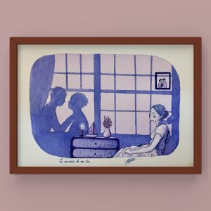 Illustration originale A5 pour décorer un petit coin cosy 