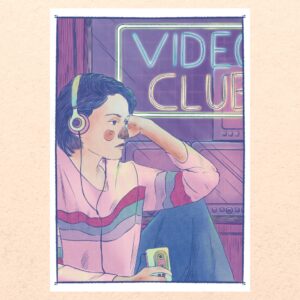 Illustration digitale imprimée: le vidéo Club