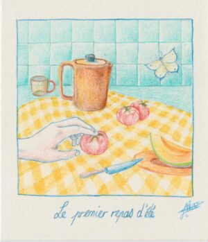 Le Premier Repas d'Été - Illustration originale